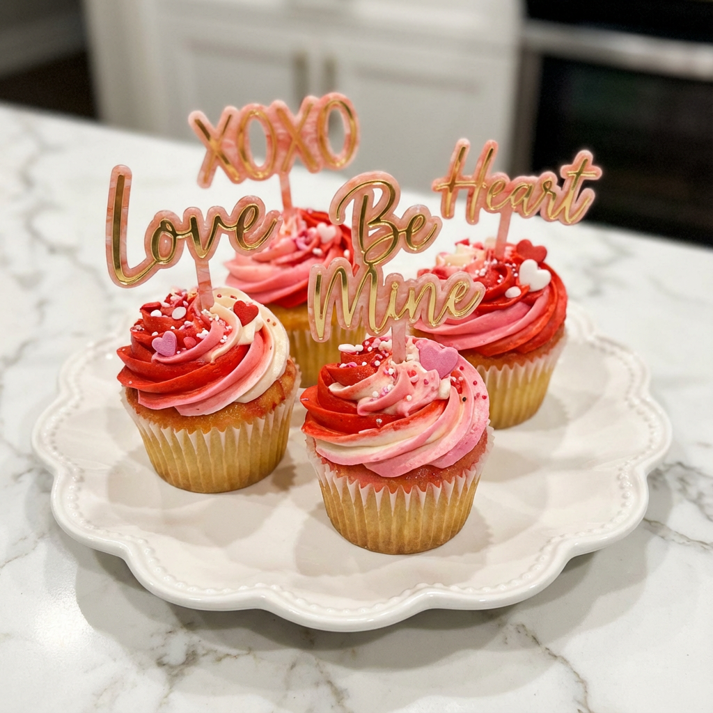 Acrylic Cupcake Toppers - Double Layer