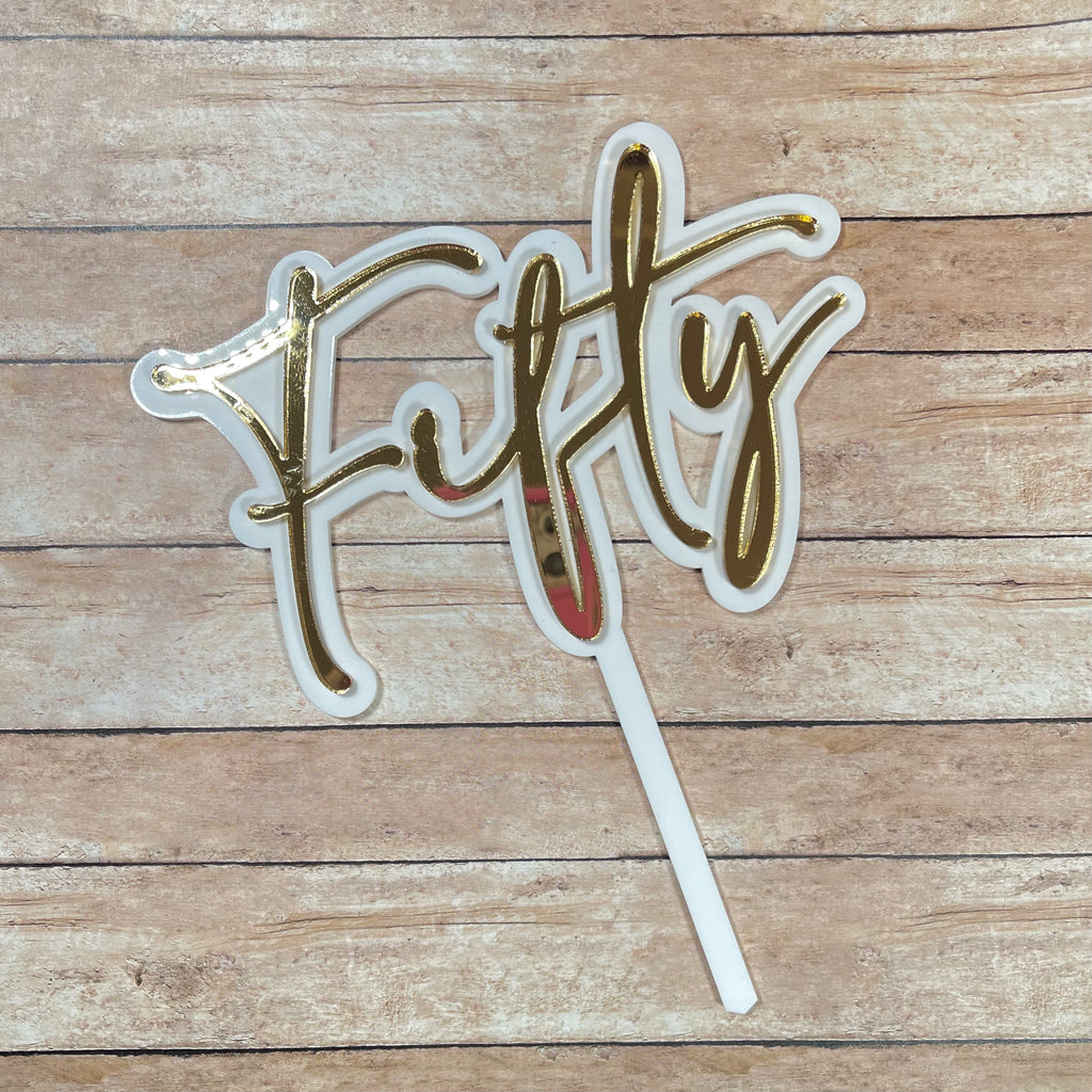 Double Layered Acrylic Cake Topper (Words Only)