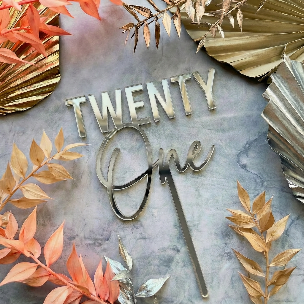 Acrylic Cake Topper (Words Only) - Single Layer Main image