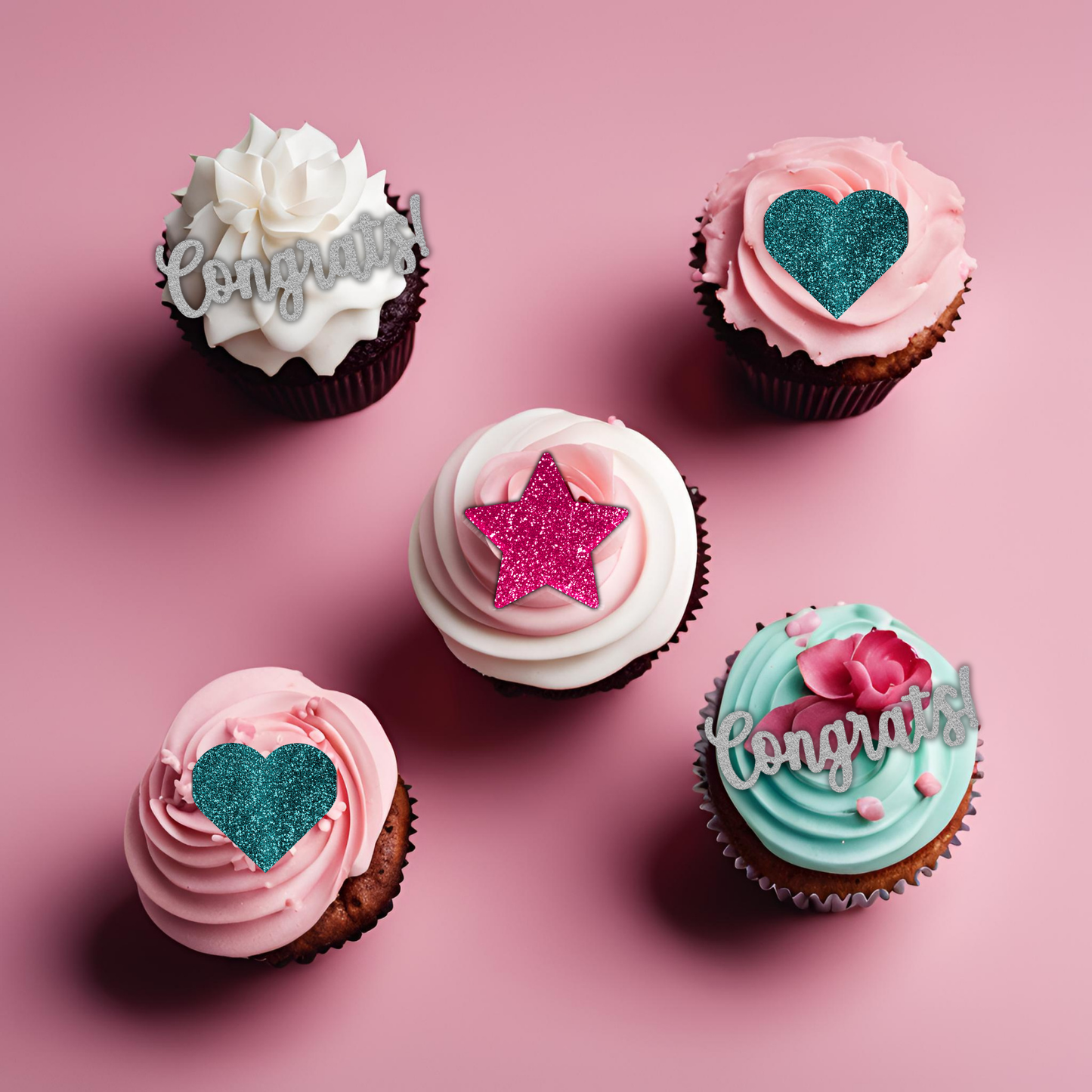 Cardstock Cupcake Charms - Single Layer