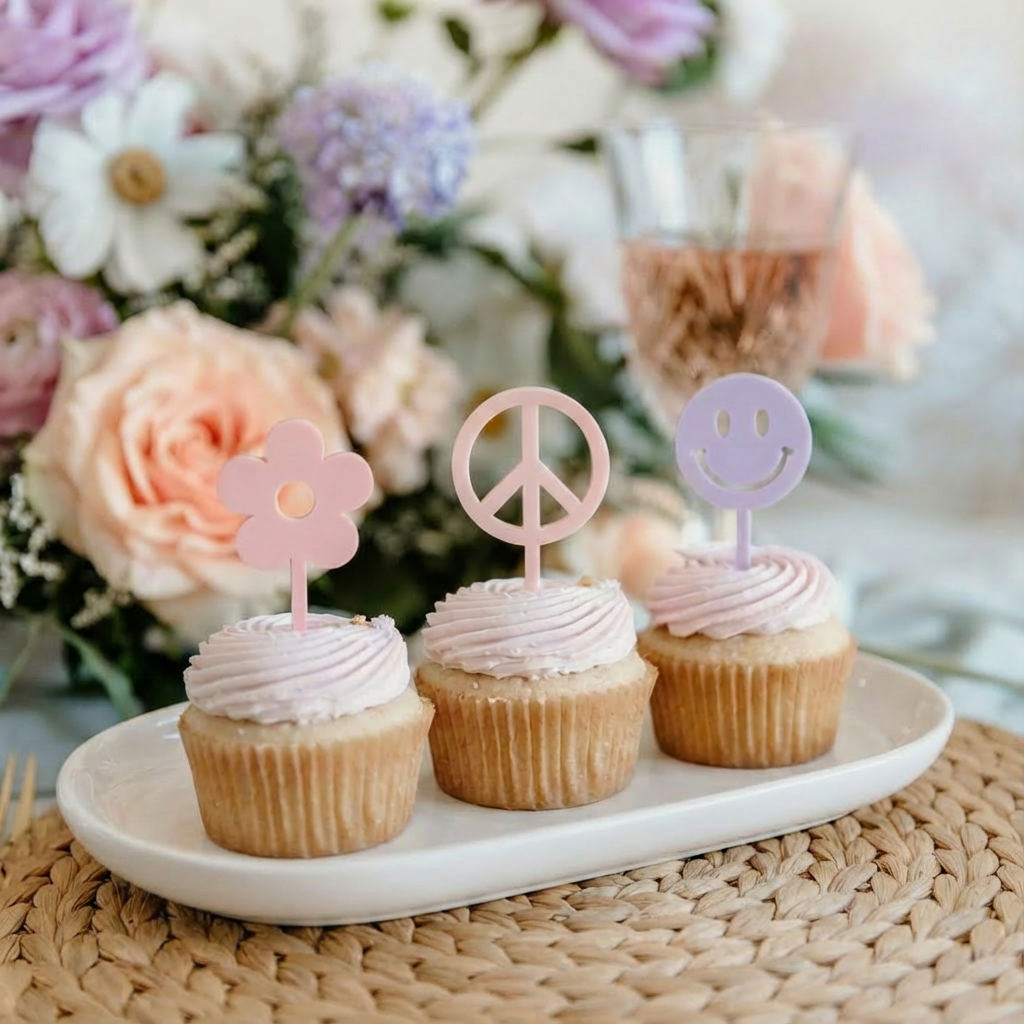 Acrylic Cupcake Toppers - Single Layer Main image