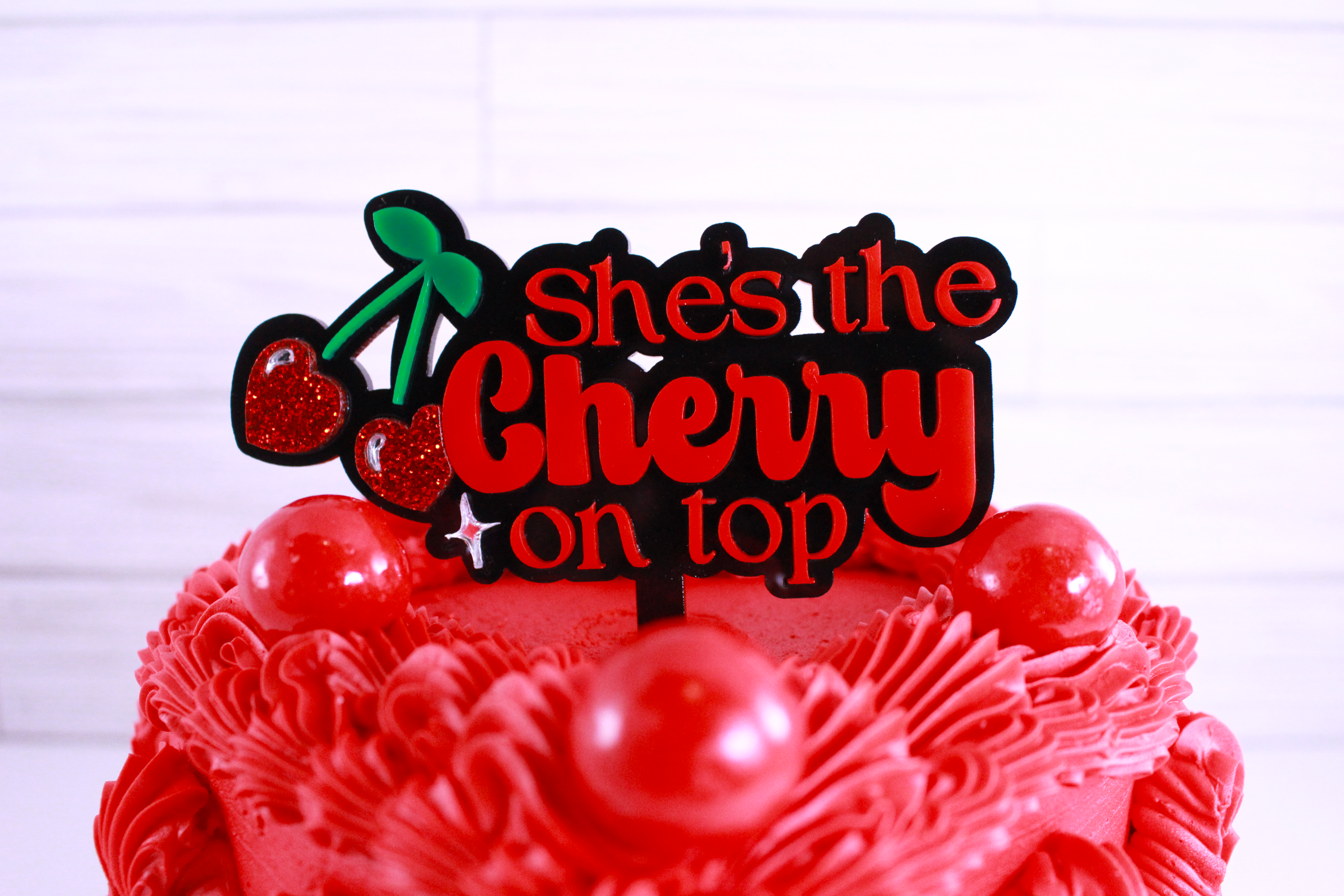 Personalized Theme Acrylic Double Layer Topper - (w/ image) Secondary image