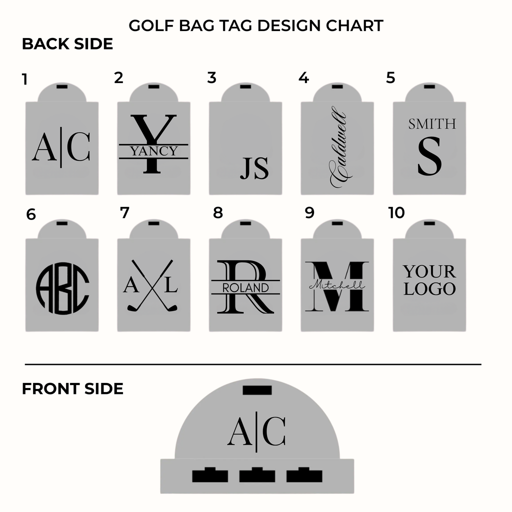 Personalized Leatherette Golf Bag Tag