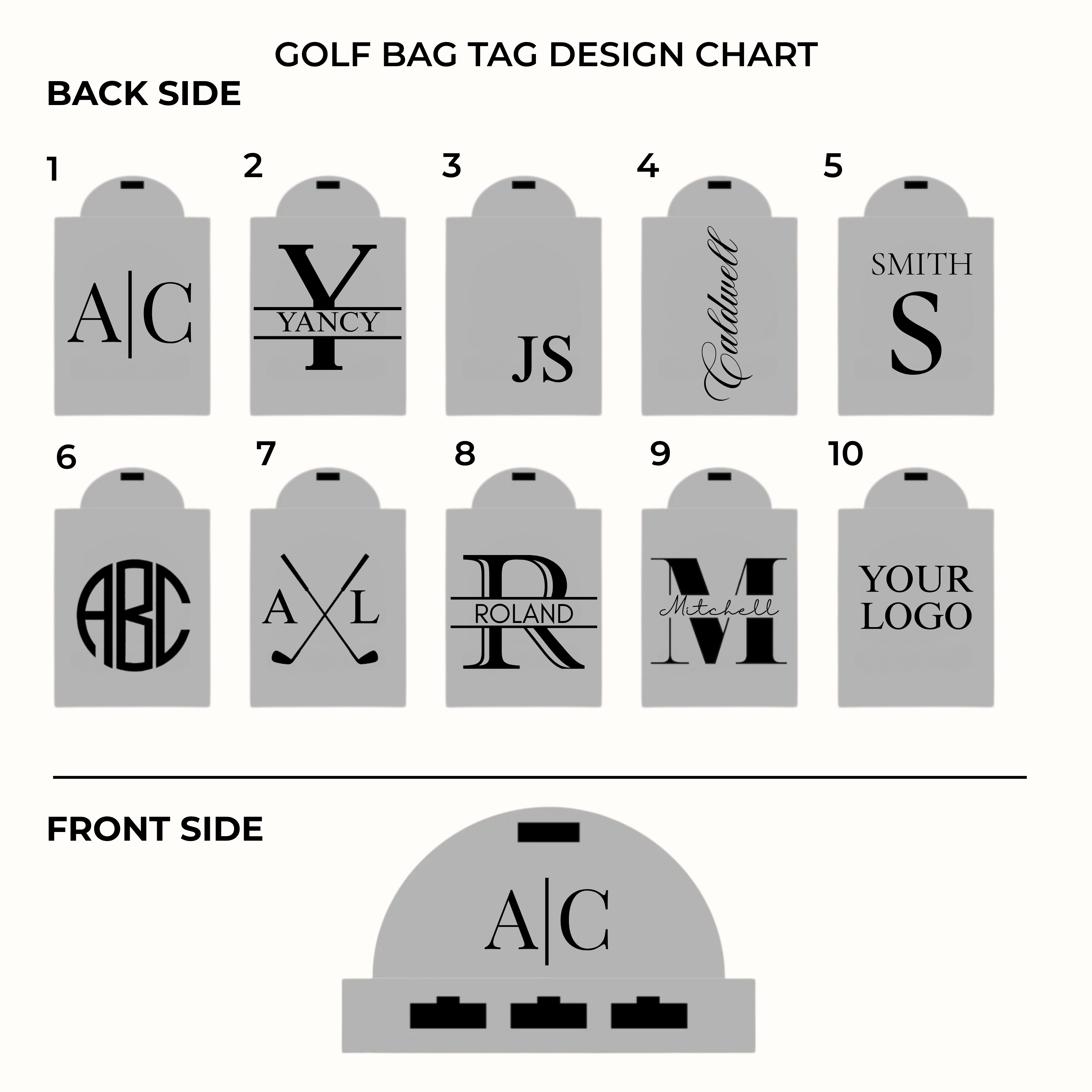 Personalized Leatherette Golf Bag Tag