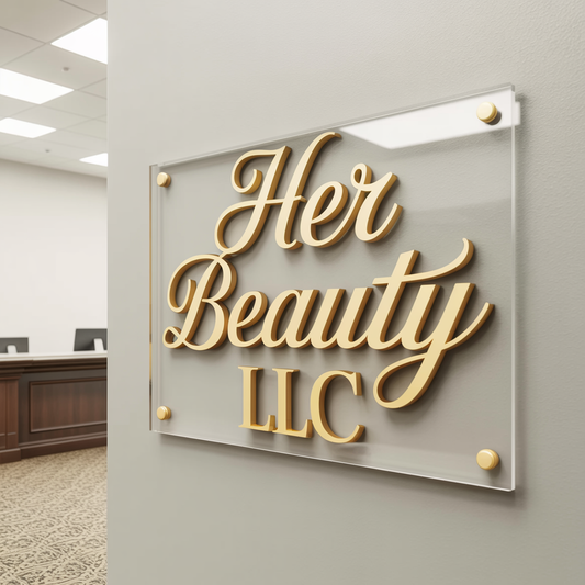 3D Rectangular Acrylic Sign