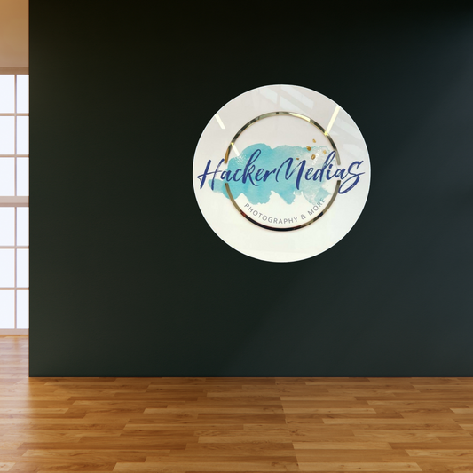 Bordered Round Business Sign