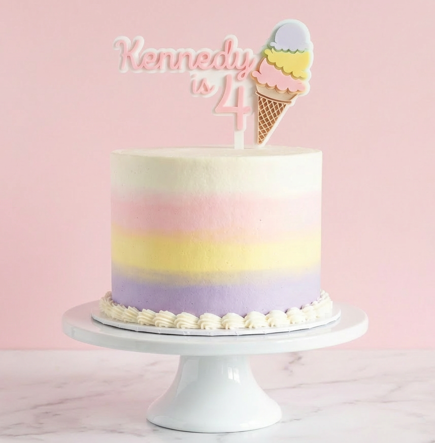 Personalized Theme Acrylic Double Layer Topper - (w/ image) Main image
