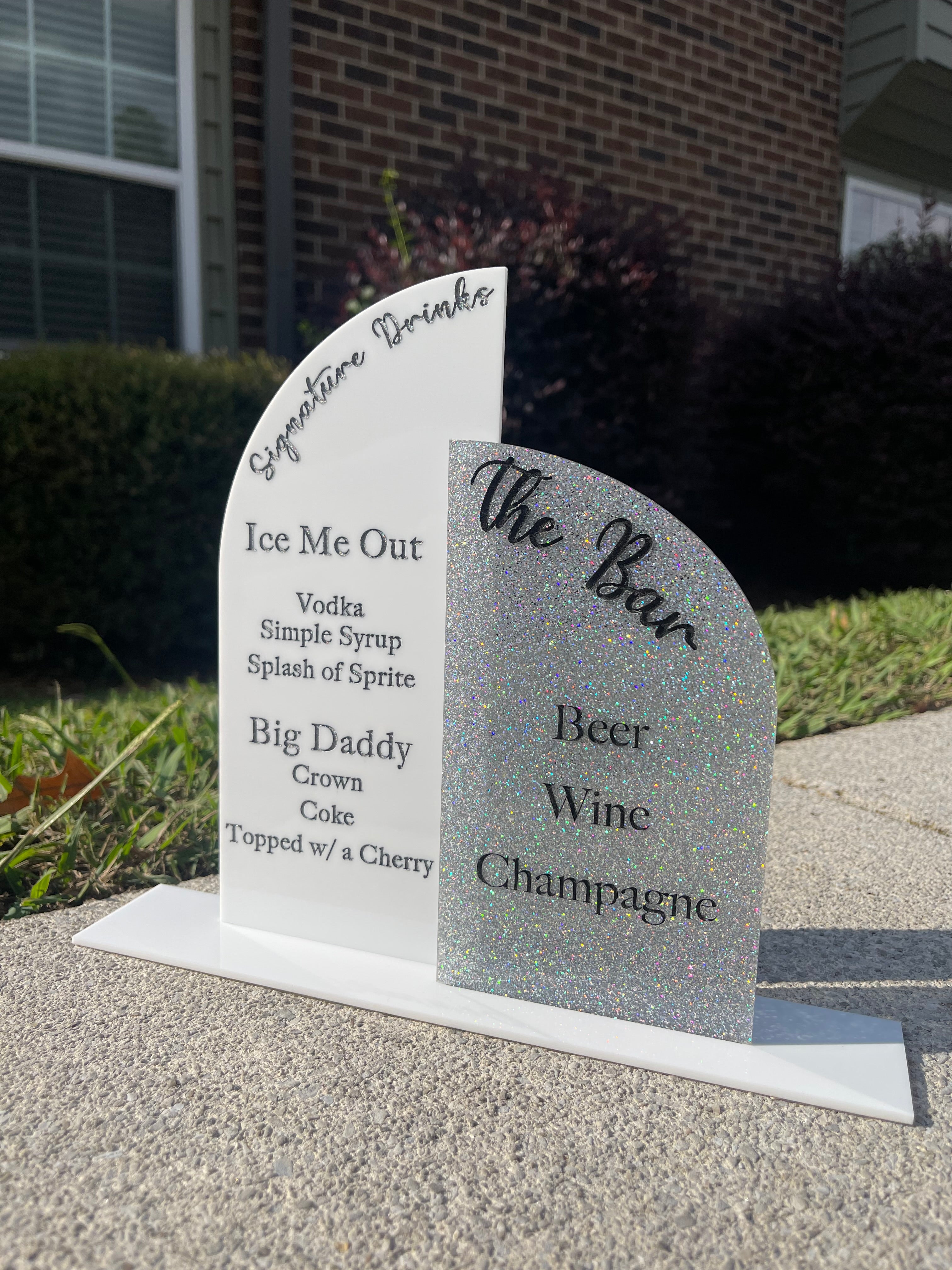 Double Arched Bar Menu Sign Main image