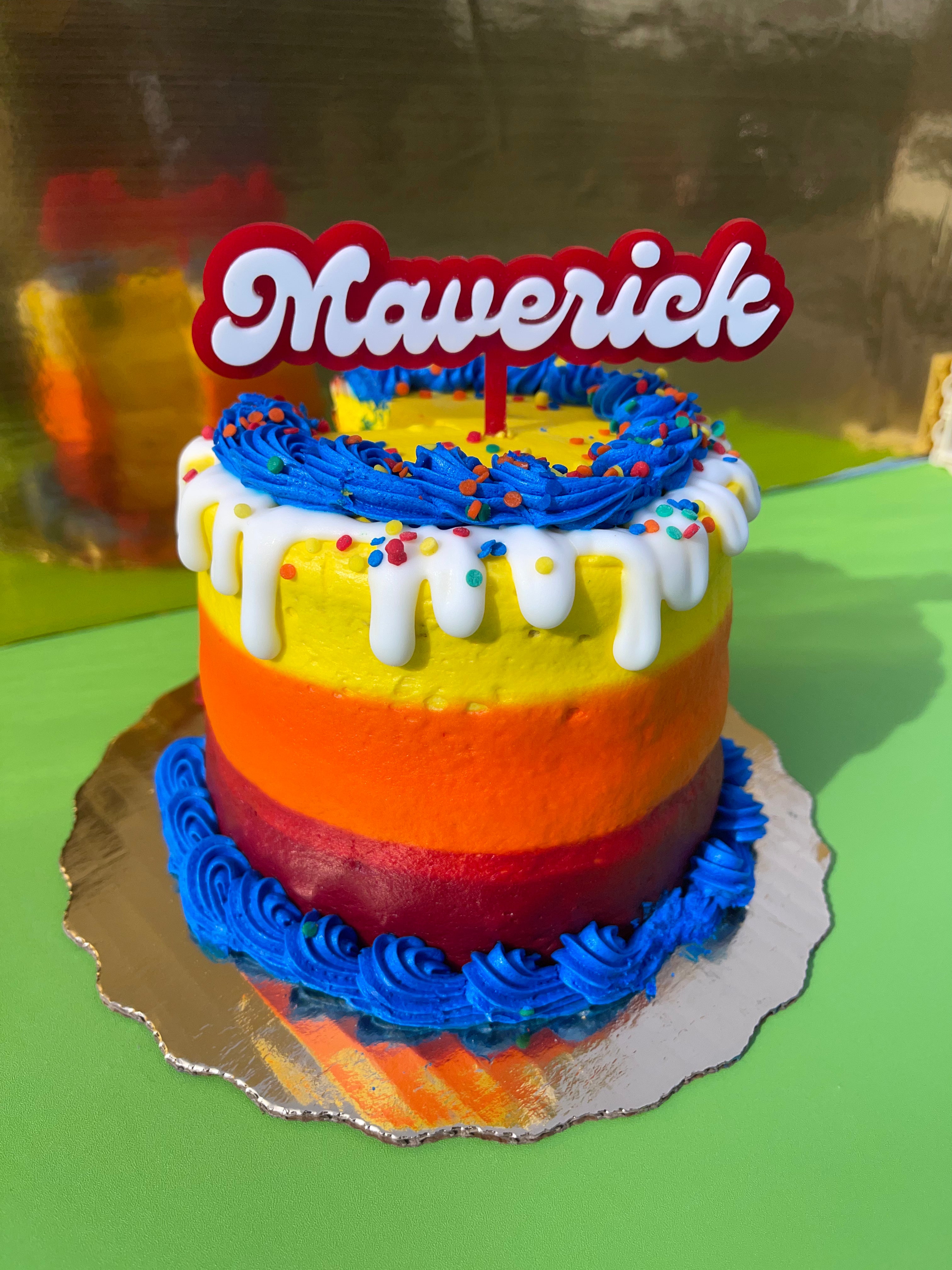Double Layered Acrylic Cake Topper (Words Only)